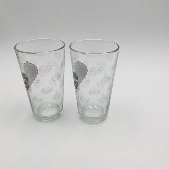 University of Florida Gators 16 oz Pint Glass Set of 2 Etched Logo - Picture 2 of 6